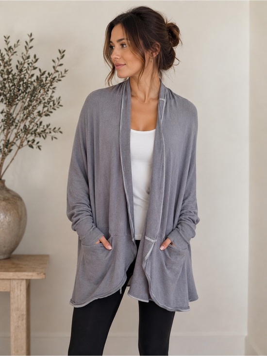 Sweaters - Lululemon Gray Oversized Open Front Cardigan Wrap Size 4